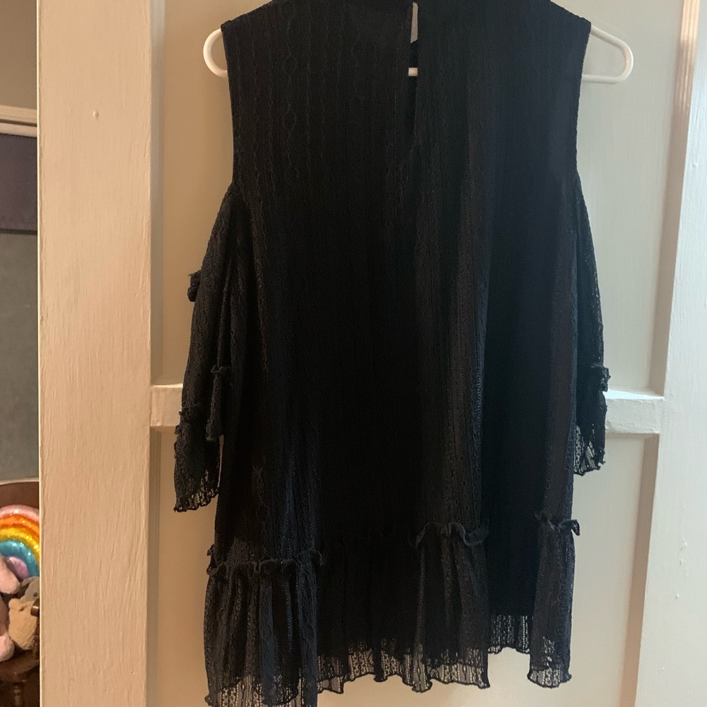 Black Lacy shoulder open top